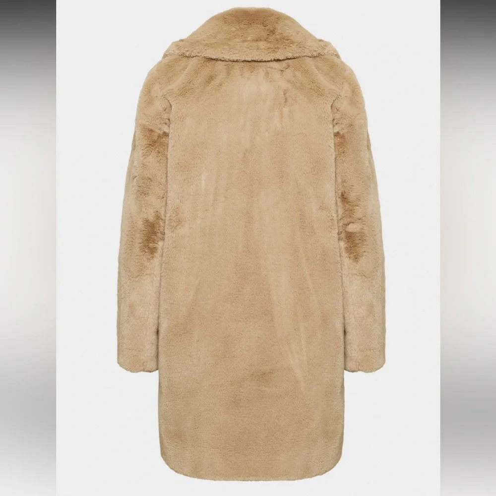 Aritzia Sunday Best Dulce Coat Polished Real Faux Fur In Tan - Picture 7 of 14